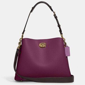 Coach Willow Bucket Bag Deep Berry Leather